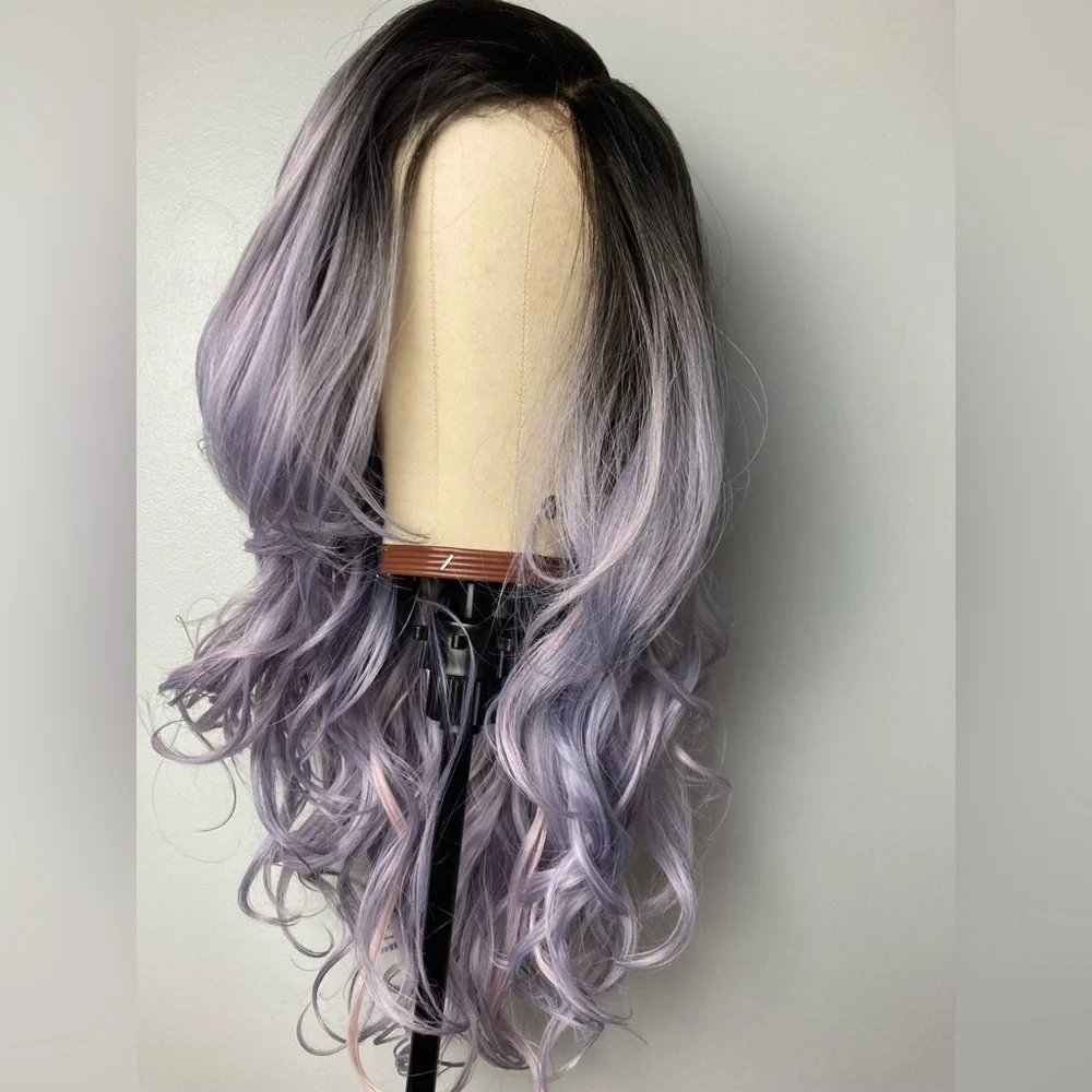 Ombre Light Gray Lace Wigs